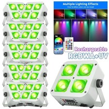 LED 4x25W RGBWA UV Battery Powered WIRELESS DMX Par Can DJ Uplighting Up Light