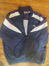 Vintage FILA Men's Track Jacket Windbreaker Color block M Full Zip
