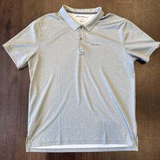 Eddie Bauer Men  s Large Free, Dry Gray Polo Lightly Used