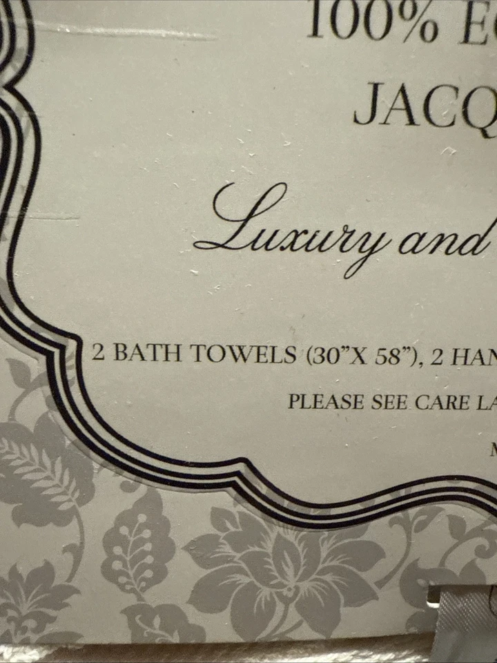 Juego de toallas de baño de algodón moderno de 6 piezas de jacquard medallón hilos Foto 4 de 4