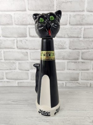 Vintage 1968 Jim Beam Katz Bourbon Whiskey Black  Cat Decanter Empty
