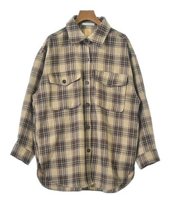 AUNT MARIE'S Casual Shirts BeigexBrownxOrange(Check Pattern) F 2200660930046