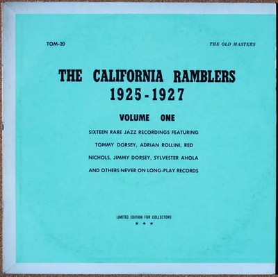 LP The California Ramblers 1925-1927 Volume One TRANSLUCENT GREEN NEAR MINT