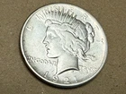 1921 high relief PEACE U.S. silver dollar. XF, old cleaning. #or3