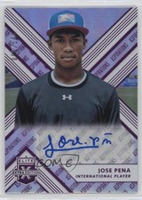 2018 Panini Elite Extra Edition Aspirations Purple /100 Jose Pena #172 Auto s3g