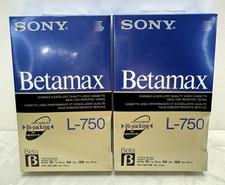 Vintage SONY Blank Betamax Video Cassette Tape x2 L-750 New Factory Sealed