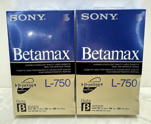 Lot De 38 Cassettes Vidéo Betamax – Sony L-500, L-125, BASF L-500 – Occasion