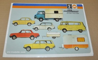 1980 Wartburg Trabant Barkas Camptourist IFA VEB DDR Brochure Prospekt HU