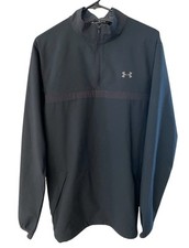 Under Armour Mens Medium 1/2 Zip Jacket Storm Windstrike Golf/Windbreaker Black