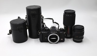 Yashica FX-3 Super 2000 SLR Film Camera w/ 52mm & 70-210mm Lens & Accessories