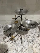 Butterfly Ginkgo Triple Bowl Set with Spoons