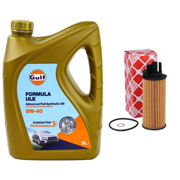 MotoröL Set Gulf Formula ULE 5W-40 5 Liter + ÖLfilter FüR BMW 1Er X3 X4 5Er 4Er-image
