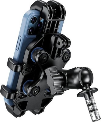 Motorcycle Fork Stem Phone Mount Holder with Vibration Dampener, Heavy Duty Cell