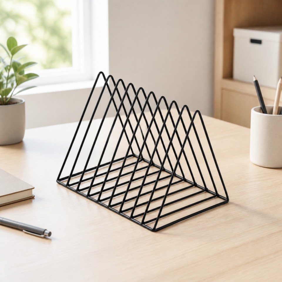 Wire Small Display Rack Iron Wire Desktop Organizer Stable Triangular Wire Display Rack Modern ...