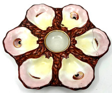 Antique STAPLE REPAIR Oyster Plate Porcelain Realistic Limoges Vintage 1890