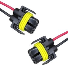 2 PCS H11 Car Light Wire Socket Connector, Multi-Purpose Female H11-2PCS Black