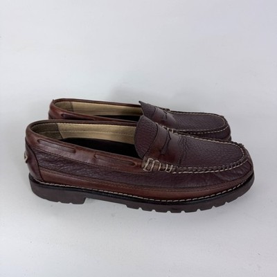 L.L.Bean Allagash Bison Handsewn Penny Loafers Men's 8 Brown