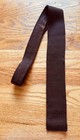 Vintage 1950’s Chocolate Brown Jacquard Crochet Knit Flat End Tie