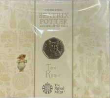 2017 50P - TOM KITTEN FIFTY PENCE - BRILLIANT UNCIRCULATED - BU - COIN PACK