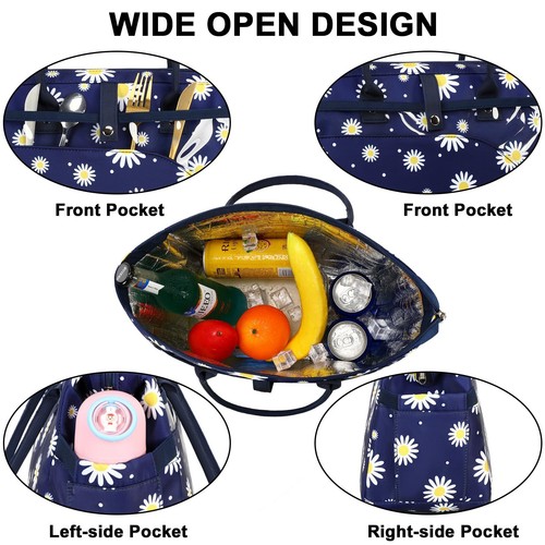 Lunch Bag Women Insulated Lunch Box Large Cooler Lunchbox Tote Bags Adult Reu... - Picture 2 of 8