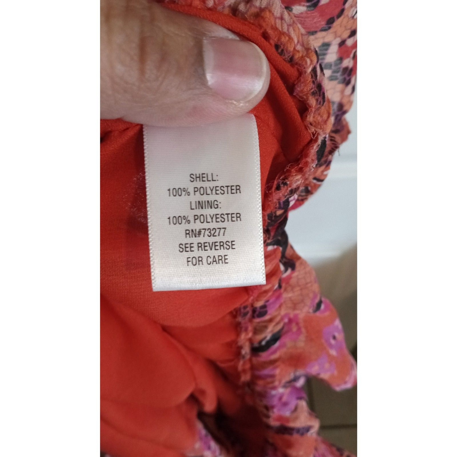 Apt. 9 Red Crew neck red multi color flowy top