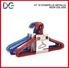 GRUCCE STAMPELLE IN METALLO 40 CM VARI COLORI PORTA ABITI CAMICIE APPENDIABITI 