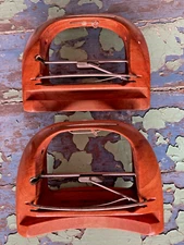 ROBERT G. PRATT LOOM BOBBINS WEAVING SEWING SHUTTLES 2 ANTIQUE GEARED WOOD PARTS