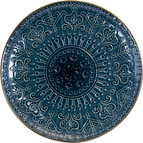 Deep Sea Mozaic 16 Piece Luxurious Stoneware Dinnerware with Complete Setting fo - Picture 8 of 12