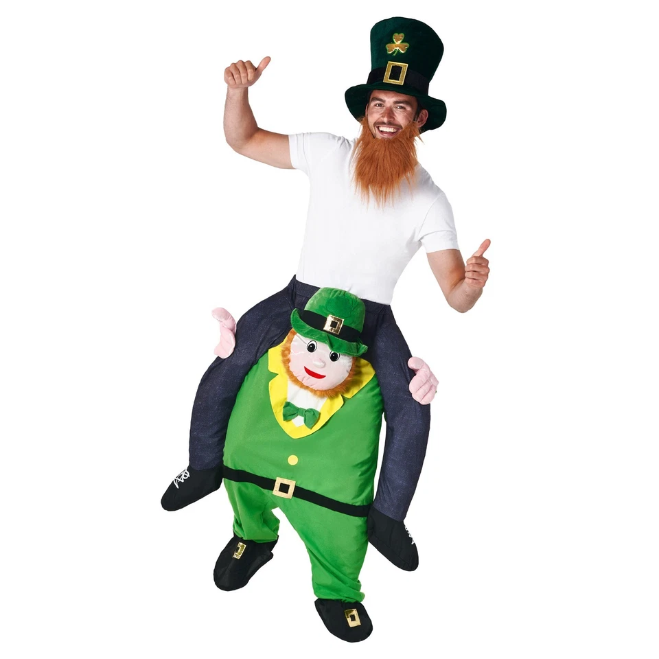 Disfraz de duende adulto a cuestas para hombre irlandés día de San Patricio paseo en Halloween Foto 3 de 4