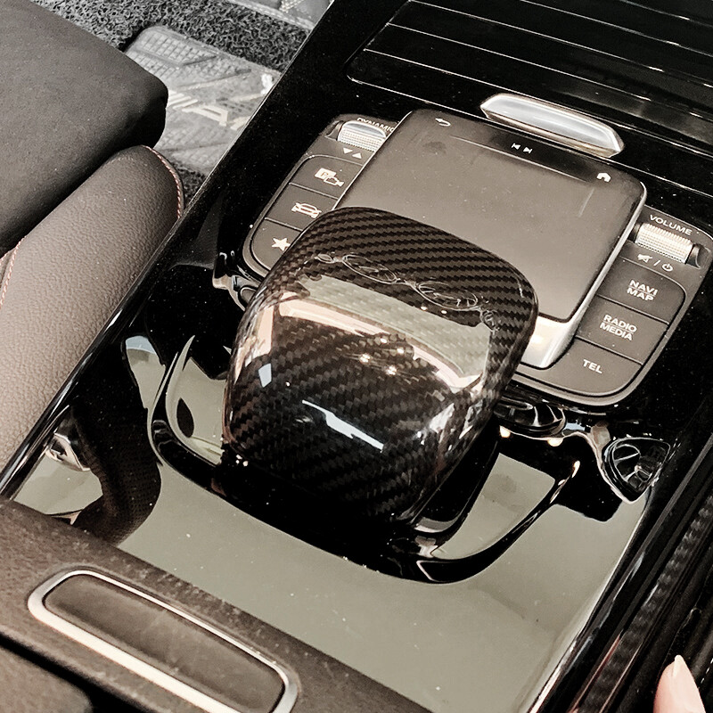 Gloss Real Dry Carbon Fiber Media Knob Handle Cover Fits 20-25 C118 CLA250 CLA35