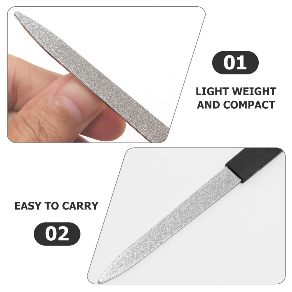 6 pcs Stainless Steel Nail Files Manicure Tool Metal Nail Files Double