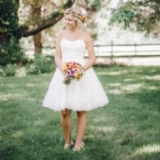 Cynthia Rowley David's Bridal White Lace Short Wedding Shower Dress Cr361606 