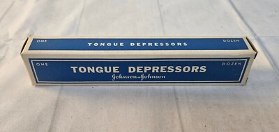 NOS 1960's Johnson & Johnson TONGUE DEPRESSORS Unopened Pack of 12