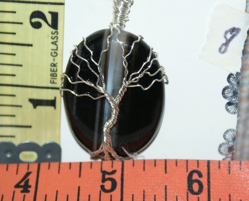 Árbol de la Vida Ágata Negra y Diseño de Alambre Colgante Joyería Artesanía Envío Rápido - Imagen 19 de 19
