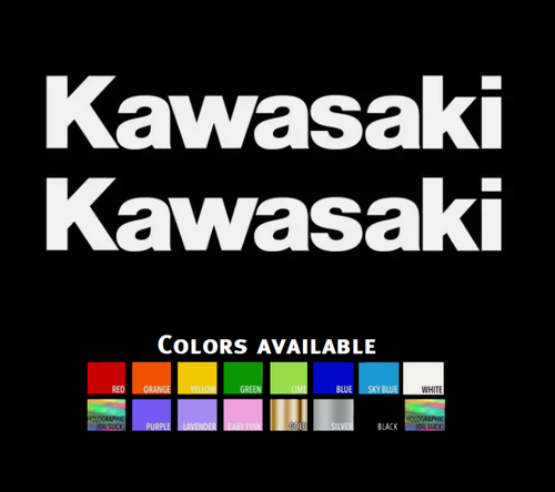 2x Kawasaki Racing Sticker Decals - Vinyl Motorcycle Tank Or Window Graphics (Oracal)