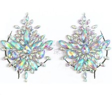 NEW IN PACKAGE Rhinestone Sparkle Silver Jewel Gem Bling Pasties Nipple Covers