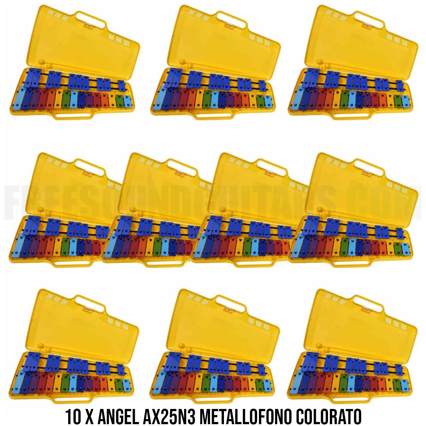 10x Angel AX25N3 METALLOFONO CROMATICO 25 NOTE COLORATO ragazzi studio scuola