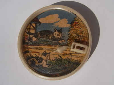 Art Deco Katze & Maus '' Geduldsspiel '' Handball '' Kugelspiel um 1940