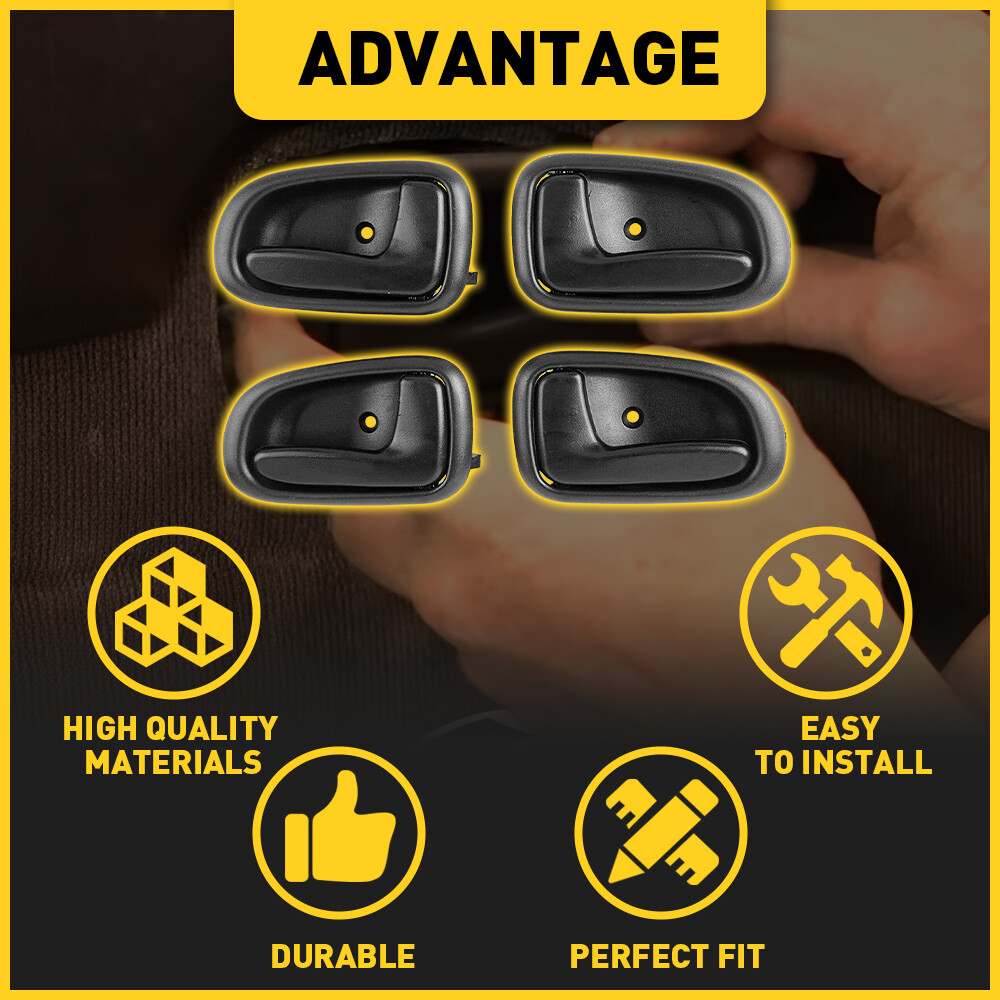 Interior Door Handle For 1993-1997 Toyota Corolla Set of 4 Front