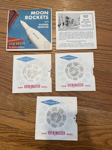 View-Master Moon Rockets & Guided Missiles B656 3-Reel Set+ Booklet - Picture 2 of 5