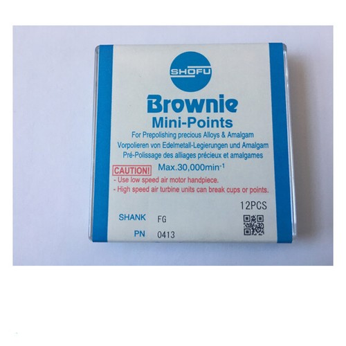 AZDENT Dental 0413 Brownie Polishers - FG Friction Grip Mini Points (12 Pcs/Box)-1369167