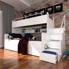 Etagenbett Stockbett Kinderbett Bett Kinderzimmer keine Matratzen JSM-3 Glanz