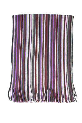 Strickschall  100%Wolle (Merino) gestreift multicolor Herren Damen mit Fransen