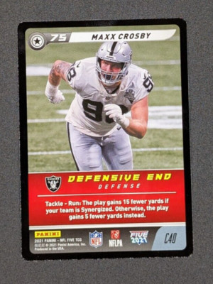 2021 Panini NFL Five TCG #C40 Maxx Crosby Las Vegas Raiders DE