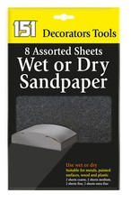 151 Pack Of 8 Assorted Graded Sheets Wet Or Dry Sandpaper Coarse To Fine DIY