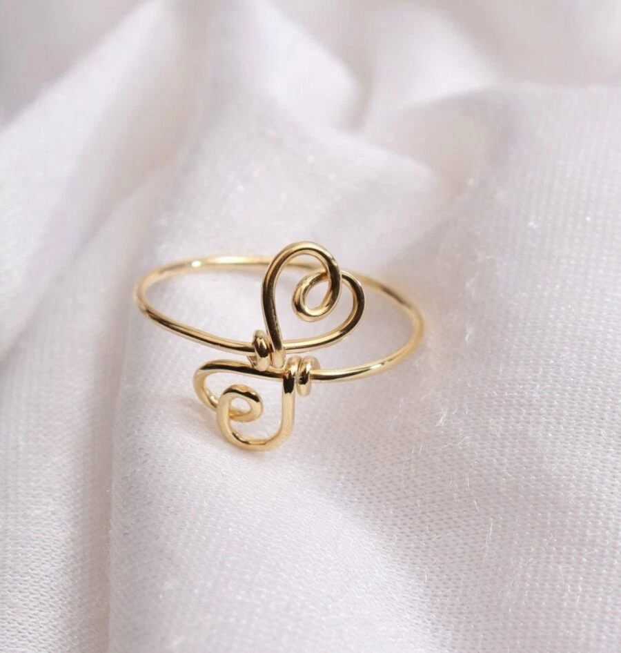 Plain Gold Ring Heart Band Yellow 14k Yellow Solid Real Women Size Ring Band. - Image 4 of 4