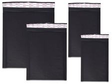 4x8, 5x9, 6x10, 8x12 Black Matte Kraft Bubble Mailers Colorful Unique Quality P