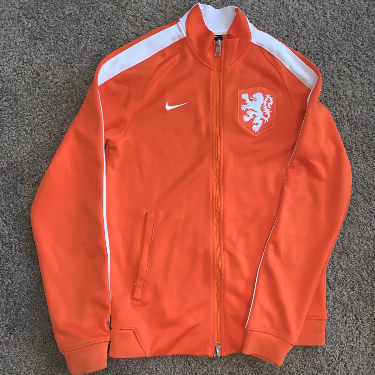 KNVB Holland Netherland Football Soccer Nike Orange Full Zipper Track  Jacket M