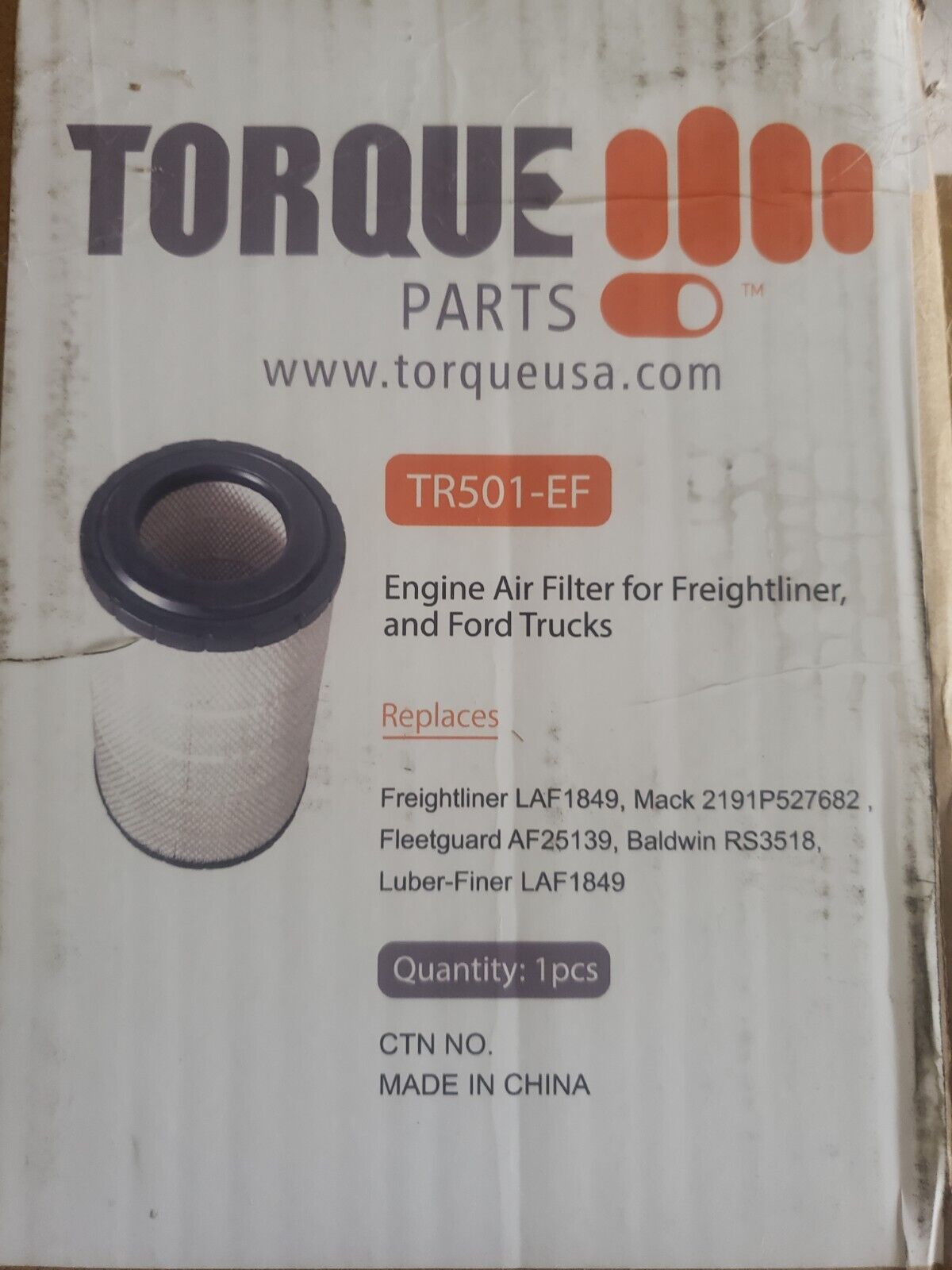 Torque Parts Air Filter Replaces RS3518,LAF1849,AF25139,mack 2191P527682,LAF1849