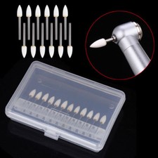 12 Pcs Dental White Polishing Stones Flame Cone Shape FG Burs Arkansas Stone